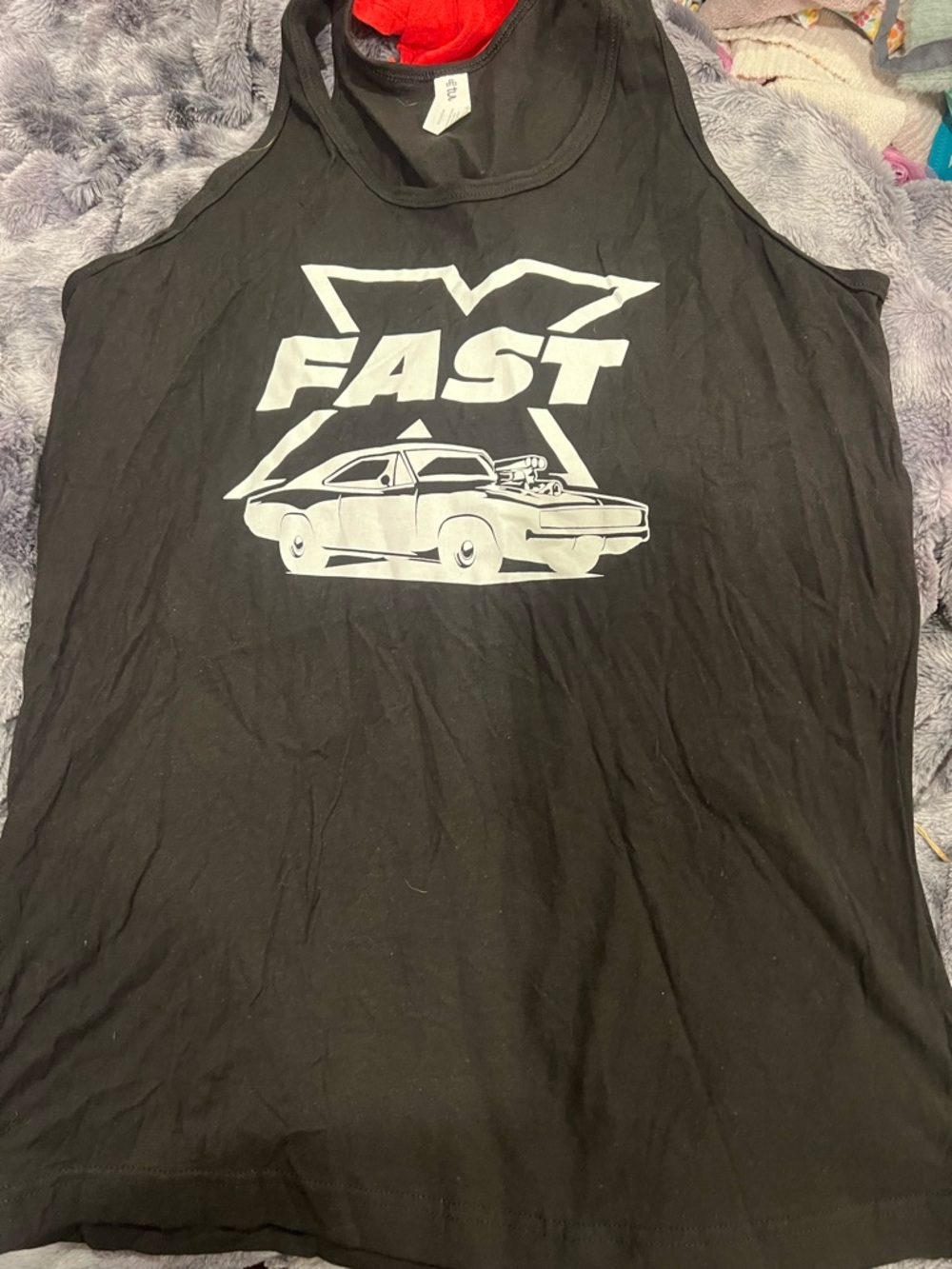Tultex Black Tank Top with White FAST & Furious